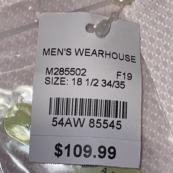 NWT Joseph Abboud Classic Fit 100’s 2-Ply Egyptian Cotton Non-Iron Shirt. 18.5 - Picture 4 of 5